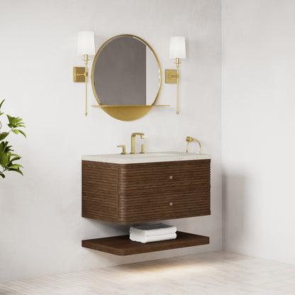 James Martin Vanities Allamari 36" Sable Single Vanity With 3 CM Siberian Silestone Top