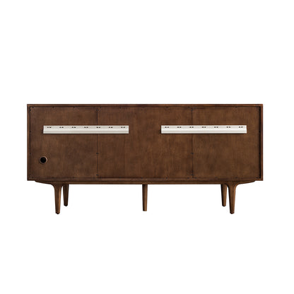 James Martin Vanities Amberly 72" Mid-Century Walnut Double Vanity With 3 CM Siberian Silestone Top and FreePower Wireless Charger