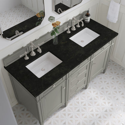 James Martin Vanities Brittany 60" Urban Gray Double Vanity With 3 CM Phantome Eclos Top