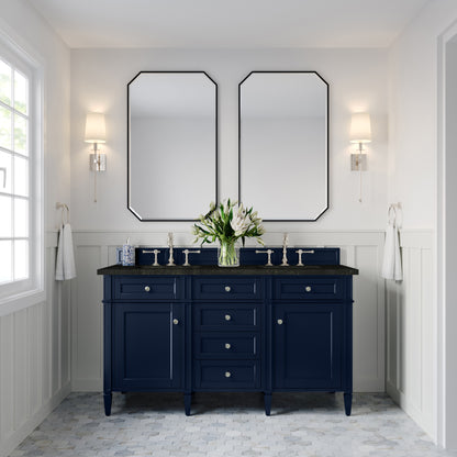 James Martin Vanities Brittany 60" Victory Blue Double Vanity With 3 CM Phantome Eclos Top