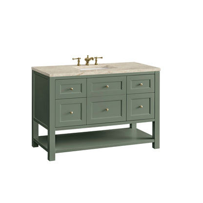 James Martin Vanities Breckenridge 48" Smokey Celadon Single Vanity With 3cm Tajnar Eclos Top