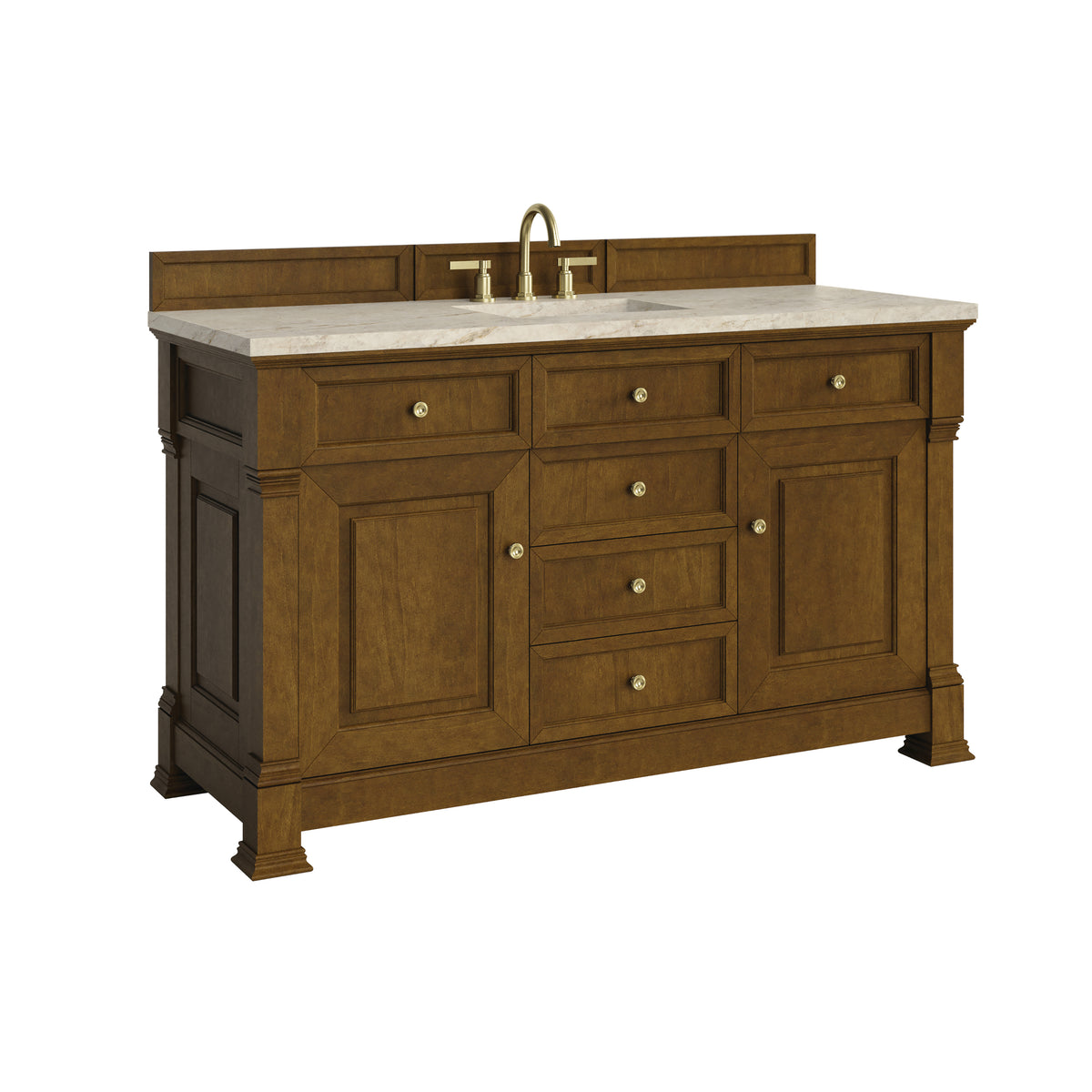James Martin Vanities Brookfield 60" Honey Oak Single Vanity With 3 CM Tajnar Eclos Top