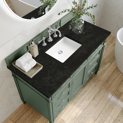 James Martin Vanities Brittany 48" Smokey Celadon Single Vanity With 3 CM Phantome Eclos Top