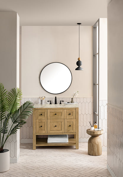 James Martin Vanities Breckenridge 36" Light Natural Oak Single Vanity With 3cm Tajnar Eclos Top