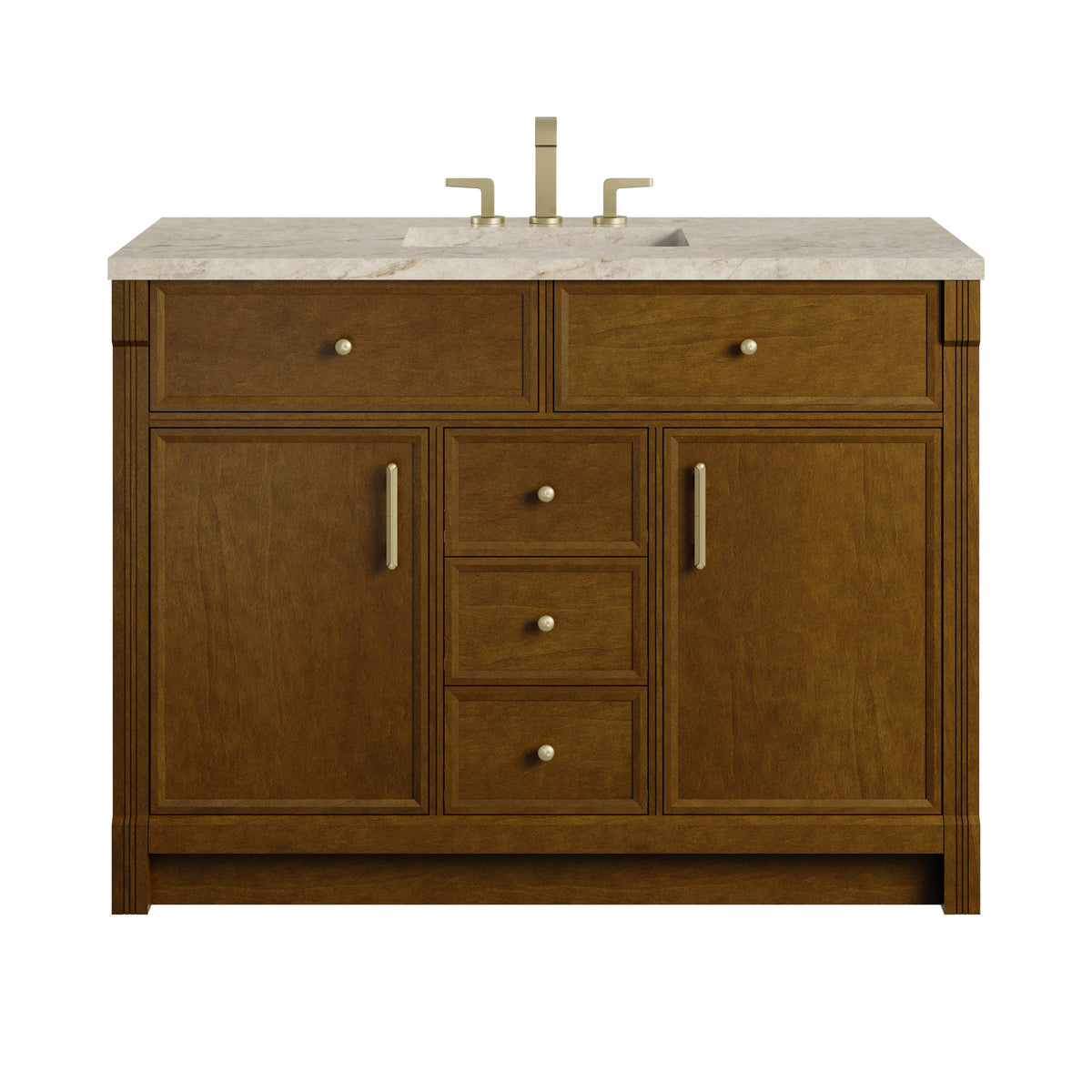 James Martin Vanities Bellshire 48" Honey Oak Single Vanity With 3 CM Tajnar Eclos Top and FreePower Wireless Charger
