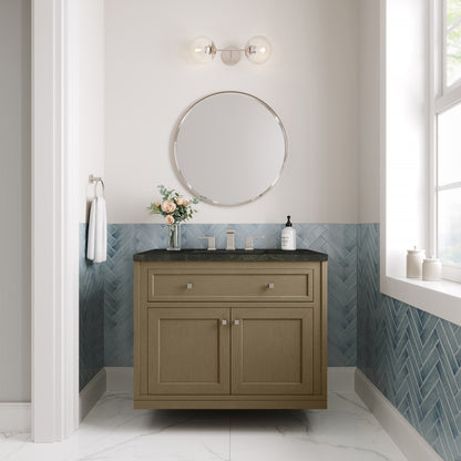 James Martin Vanities Chicago 36" Walnut Whisper Single Vanity With 3 CM Phantome Eclos Top