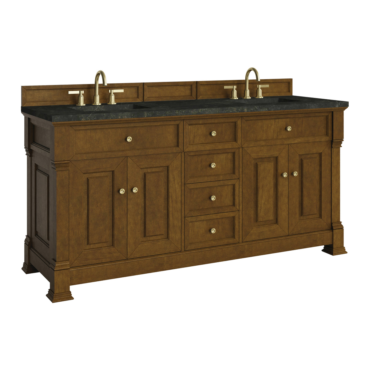 James Martin Vanities Brookfield 72" Honey Oak Double Vanity With 3 CM Phantome Eclos Top