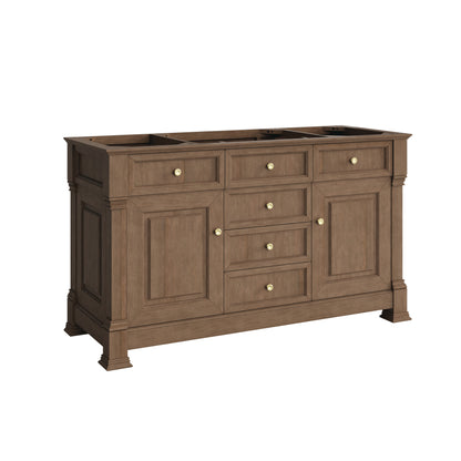 James Martin Vanities Brookfield 60" Pecan Single Vanity With 3 CM Tajnar Eclos Top