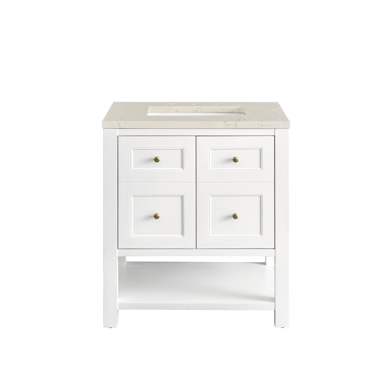James Martin Vanities Breckenridge 30" Bright White Single Vanity With 3cm Siberian Silestone Top