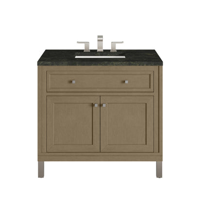James Martin Vanities Chicago 36" Walnut Whisper Single Vanity With 3 CM Phantome Eclos Top