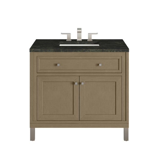 James Martin Vanities Chicago 36" Walnut Whisper Single Vanity With 3 CM Phantome Eclos Top