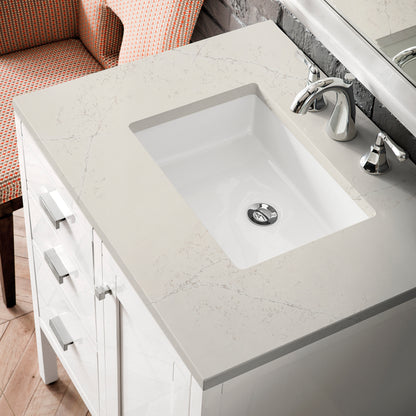 James Martin Vanities Addison 30" Glossy White Single Vanity With 3 CM Siberian Silestone Top