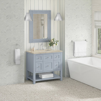 James Martin Vanities Breckenridge 36" Serenity Blue Single Vanity With 3cm Tajnar Eclos Top