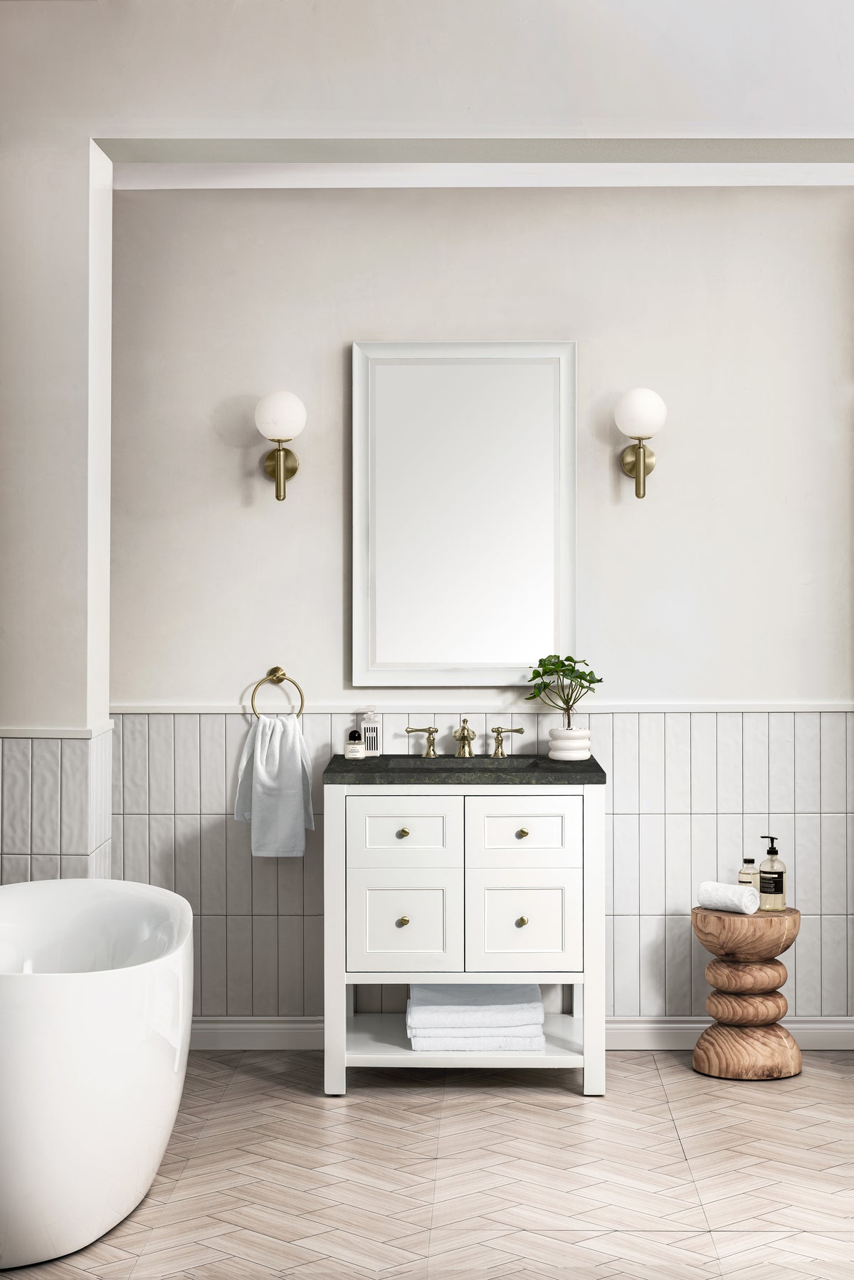 James Martin Vanities Breckenridge 30" Bright White Single Vanity With 3cm Phantome Eclos Top