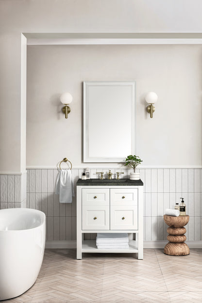 James Martin Vanities Breckenridge 30" Bright White Single Vanity With 3cm Phantome Eclos Top