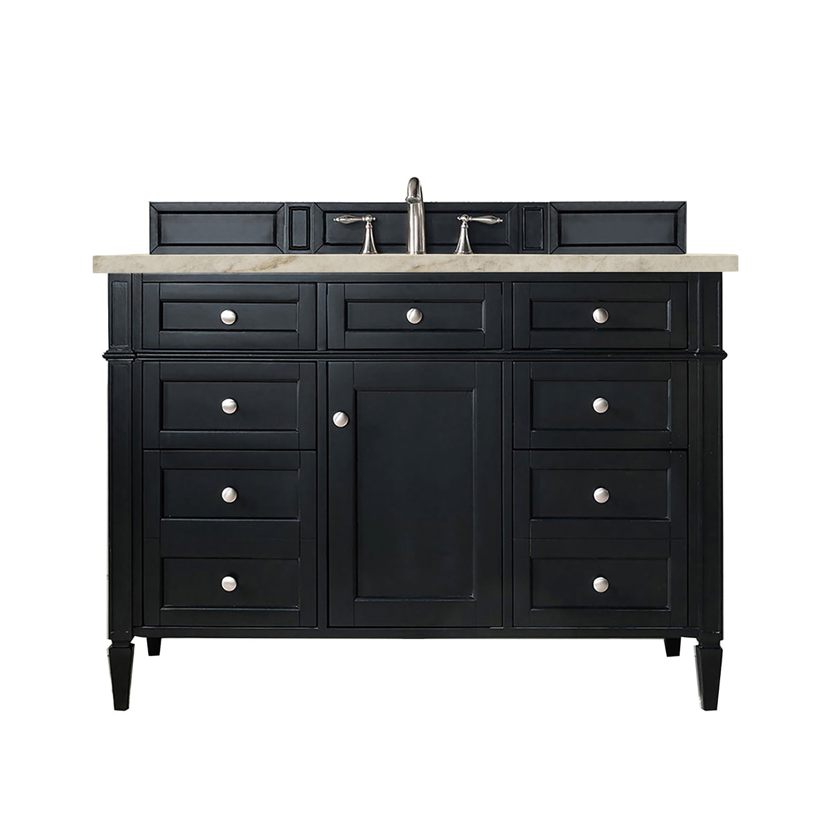 James Martin Vanities Brittany 48" Black Onyx Single Vanity With 3 CM Tajnar Eclos Top