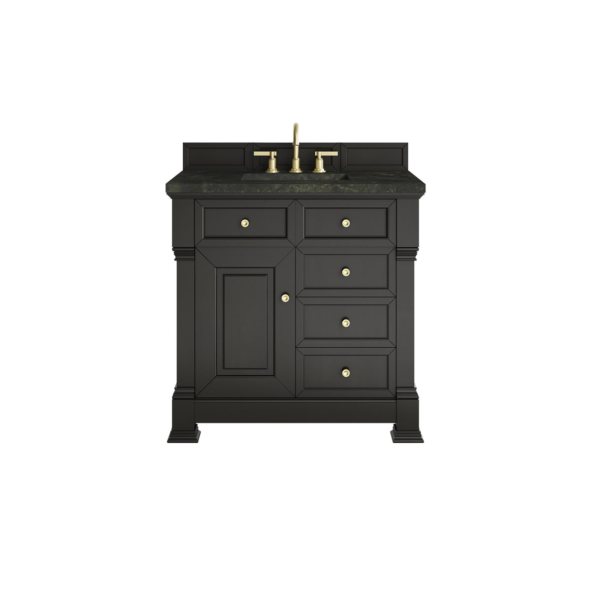 James Martin Vanities Brookfield 36" Black Onyx Single Vanity With 3 CM Phantome Eclos Top