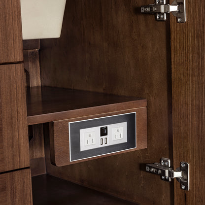 James Martin Vanities Amberly 60" Mid-Century Walnut Single Vanity With 3 CM Tajnar Eclos Top