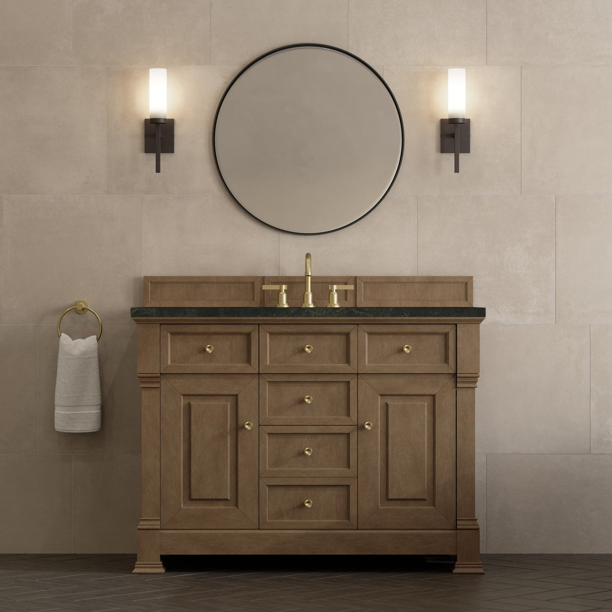 James Martin Vanities Brookfield 48" Pecan Single Vanity With 3 CM Phantome Eclos Top