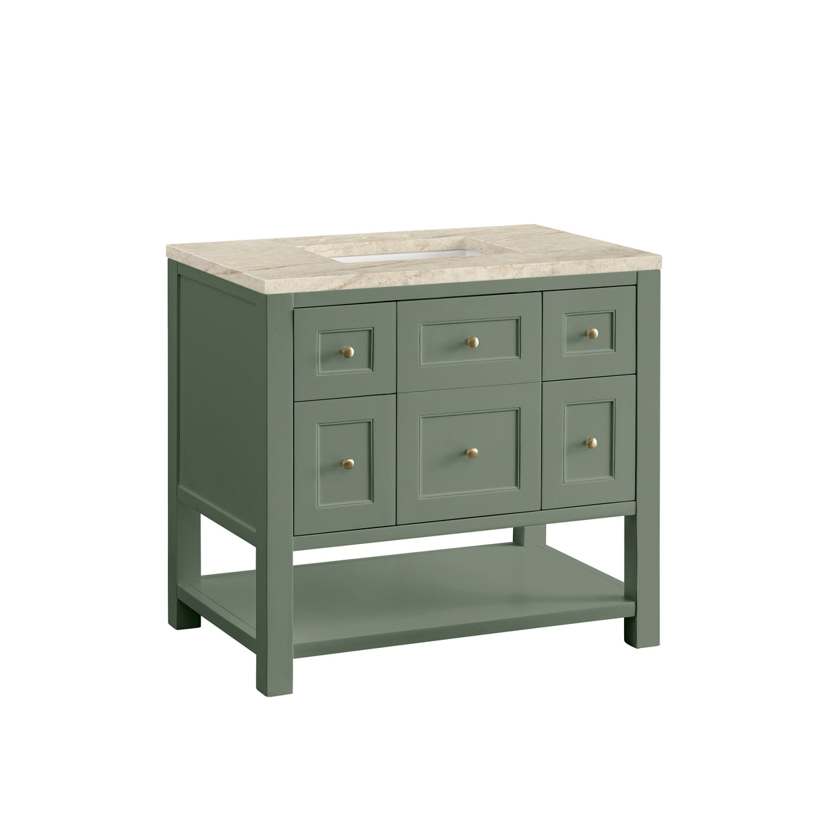 James Martin Vanities Breckenridge 36" Smokey Celadon Single Vanity With 3cm Tajnar Eclos Top