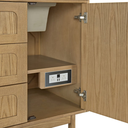 James Martin Vanities Laurent 60" Light Natural Oak Double Vanity Light