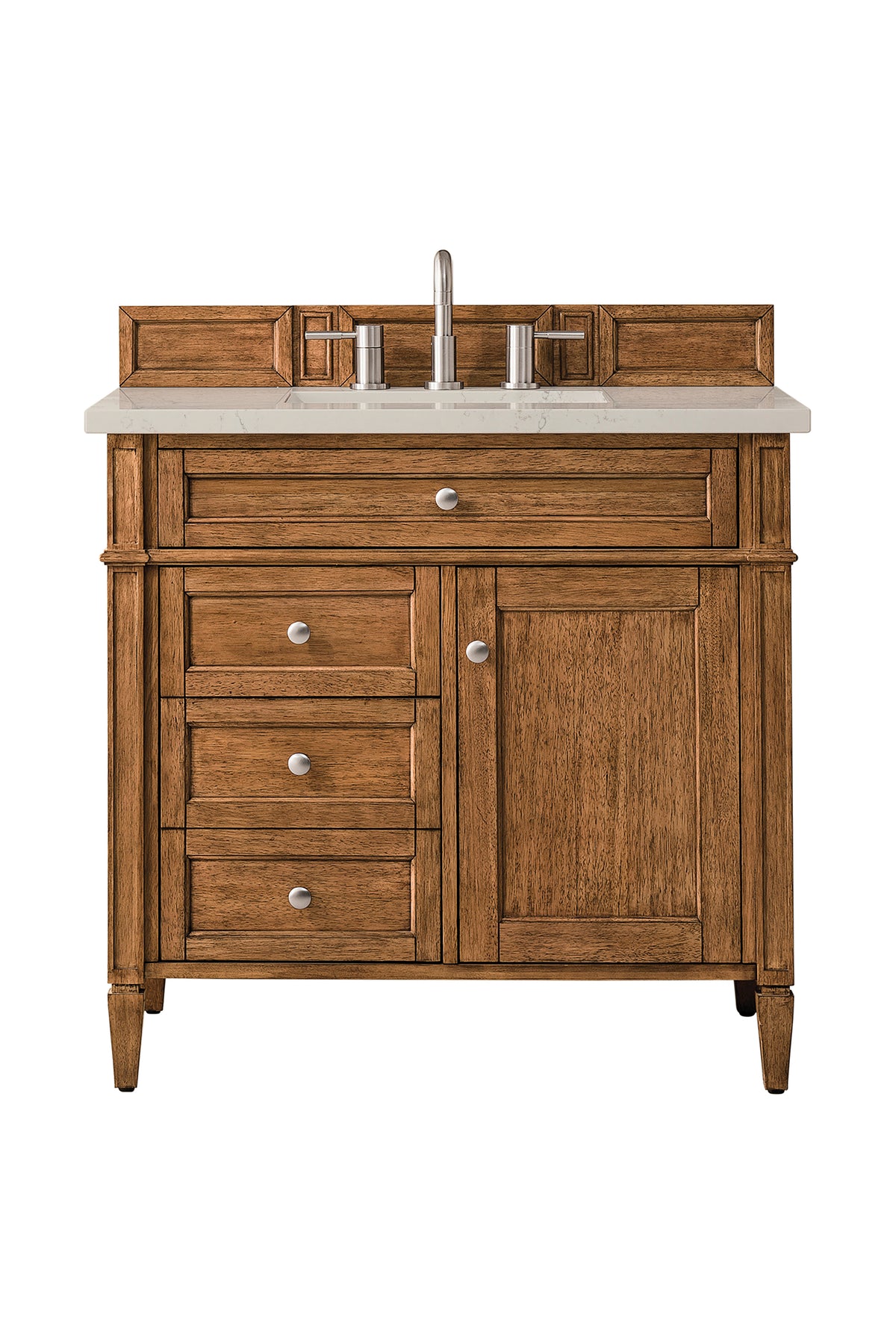 James Martin Vanities Brittany 36" Saddle Brown Single Vanity With 3 CM Siberian Silestone Top