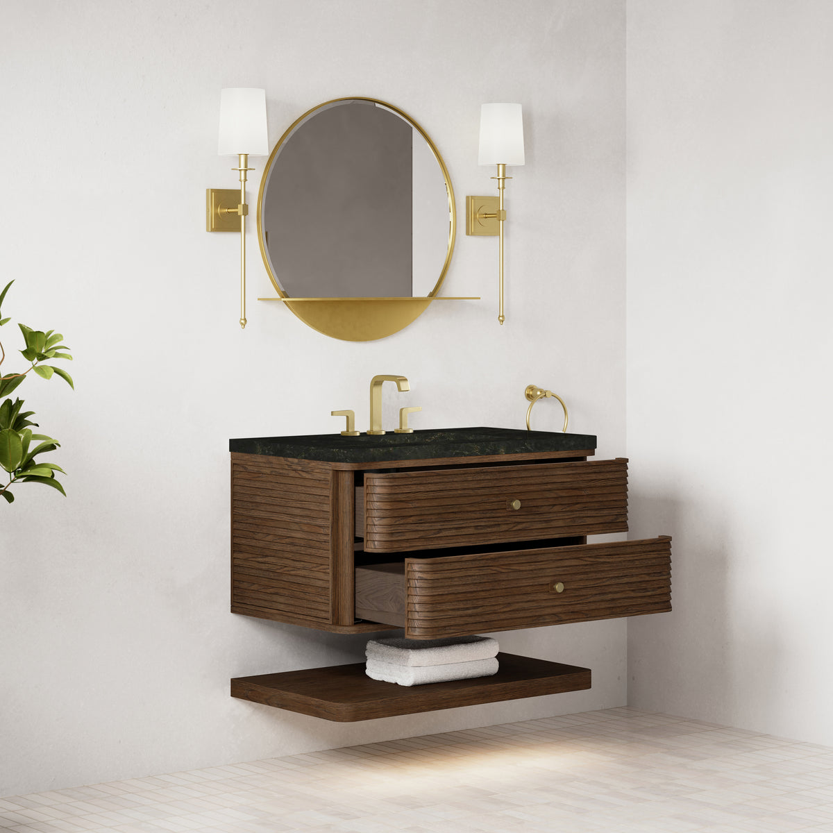 James Martin Vanities Allamari 36" Sable Single Vanity With 3 CM Phantome Eclos Top