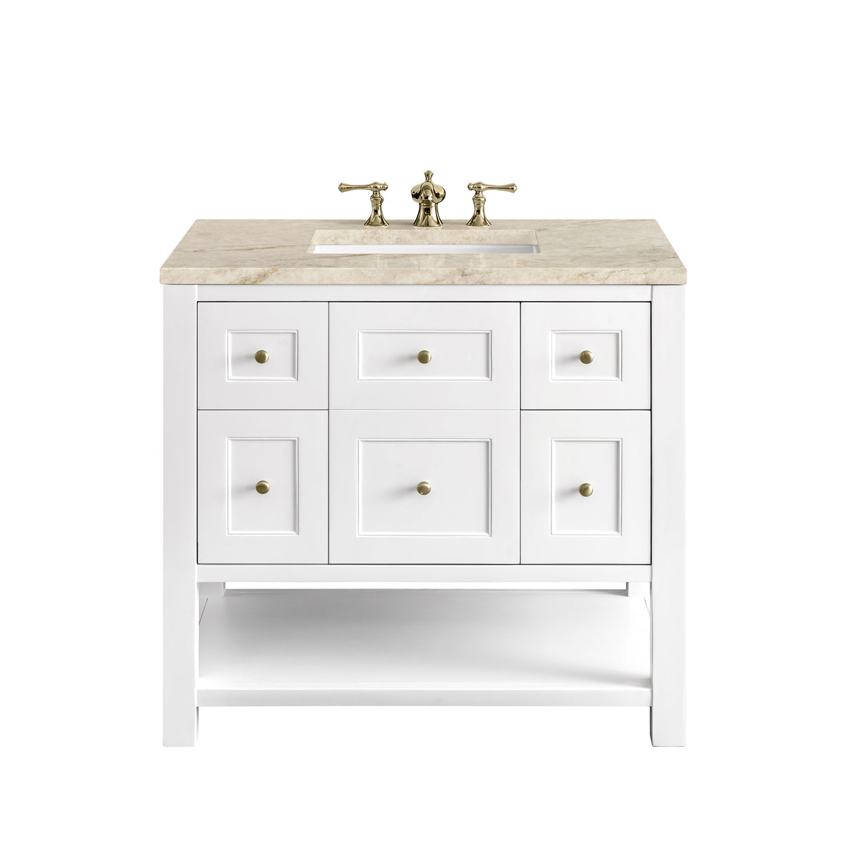 James Martin Vanities Breckenridge 36" Bright White Single Vanity With 3cm Tajnar Eclos Top