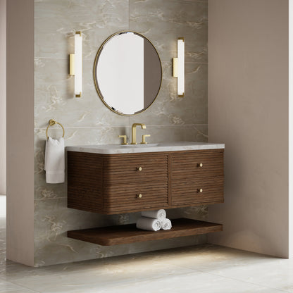 James Martin Vanities Allamari 48" Sable Single Vanity With 3 CM Victorian Silver Silestone Top
