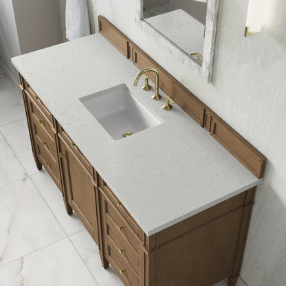James Martin Vanities Brittany 60" Pecan Single Vanity With 3 CM Lime Delight Silestone Top