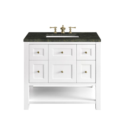 James Martin Vanities Breckenridge 36" Bright White Single Vanity With 3cm Phantome Eclos Top