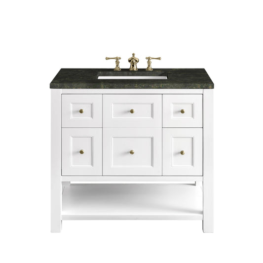 James Martin Vanities Breckenridge 36" Bright White Single Vanity With 3cm Phantome Eclos Top