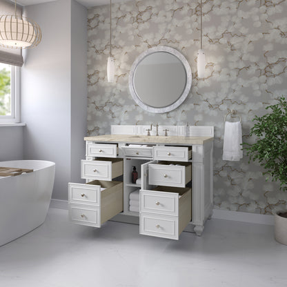 James Martin Vanities Bristol 48" Bright White Single Vanity With 3 CM Tajnar Eclos Top
