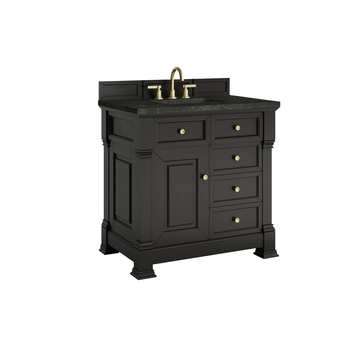 James Martin Vanities Brookfield 36" Black Onyx Single Vanity With 3 CM Phantome Eclos Top