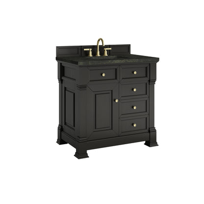 James Martin Vanities Brookfield 36" Black Onyx Single Vanity With 3 CM Phantome Eclos Top