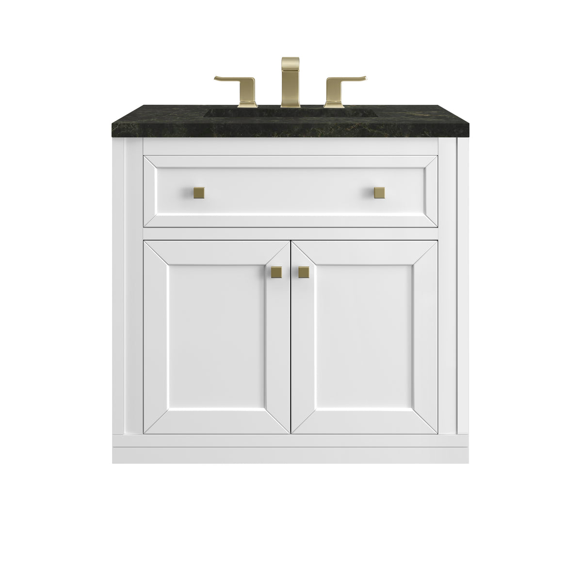 James Martin Vanities Chicago 30" Glossy White Single Vanity With 3 CM Phantome Eclos Top