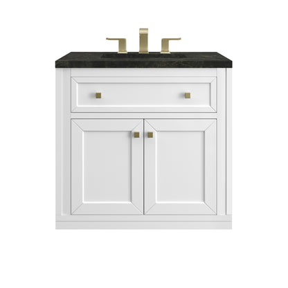 James Martin Vanities Chicago 30" Glossy White Single Vanity With 3 CM Phantome Eclos Top