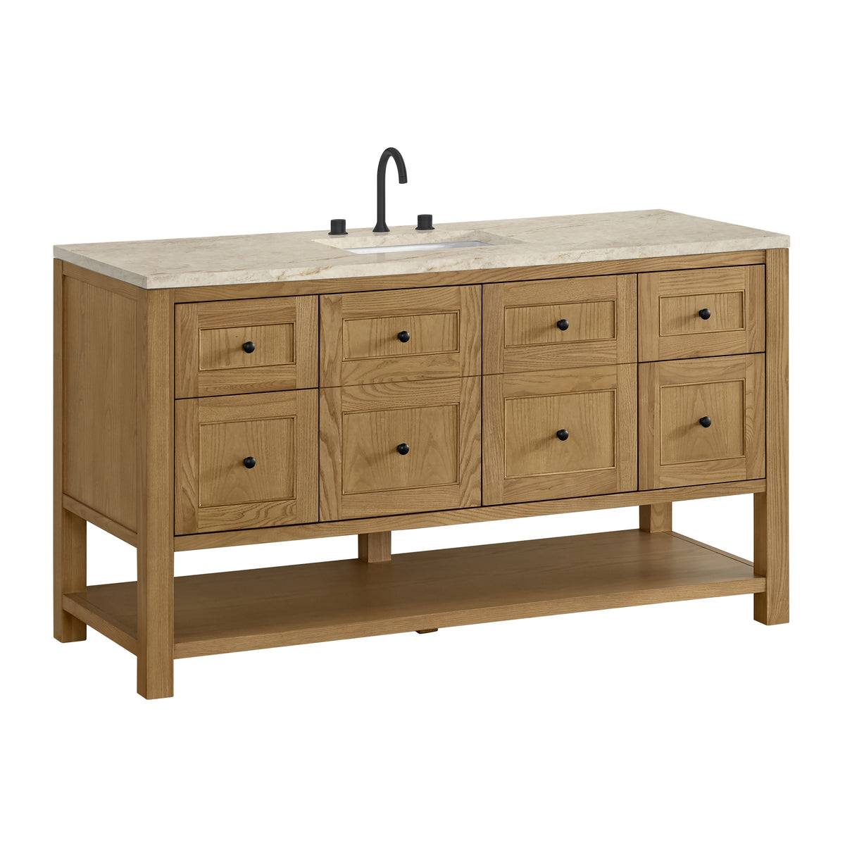 James Martin Vanities Breckenridge 60" Light Natural Oak Single Vanity With 3cm Tajnar Eclos Top