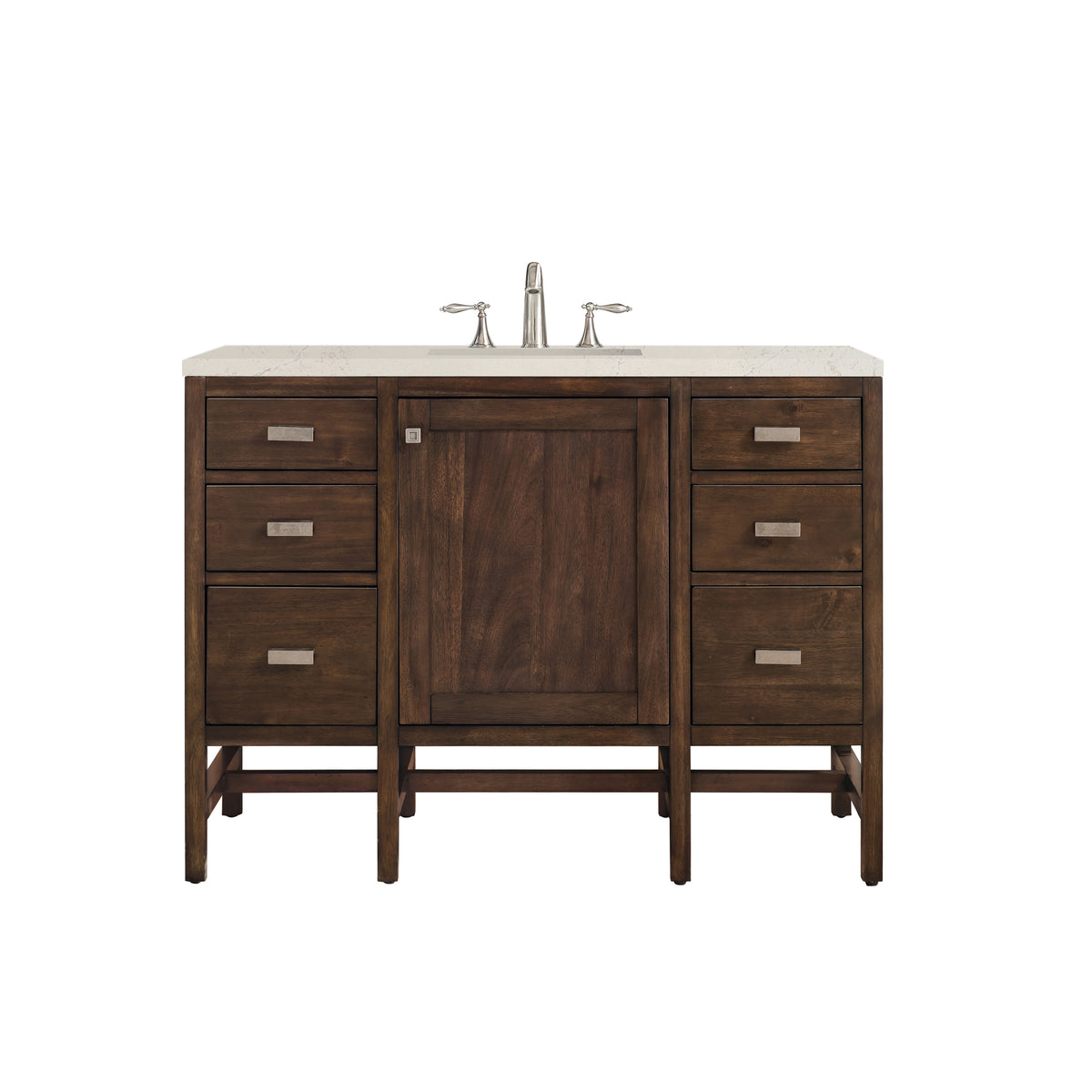 James Martin Vanities Addison 48" Mid-Century Acacia Single Vanity With 3 CM Siberian Silestone Top