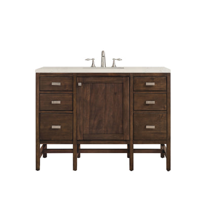 James Martin Vanities Addison 48" Mid-Century Acacia Single Vanity With 3 CM Siberian Silestone Top