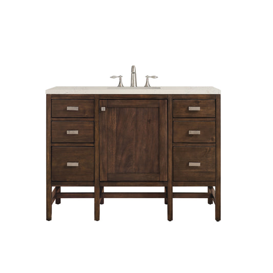 James Martin Vanities Addison 48" Mid-Century Acacia Single Vanity With 3 CM Siberian Silestone Top