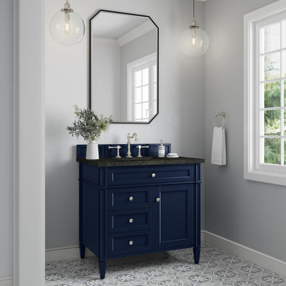 James Martin Vanities Brittany 36" Victory Blue Single Vanity With 3 CM Phantome Eclos Top