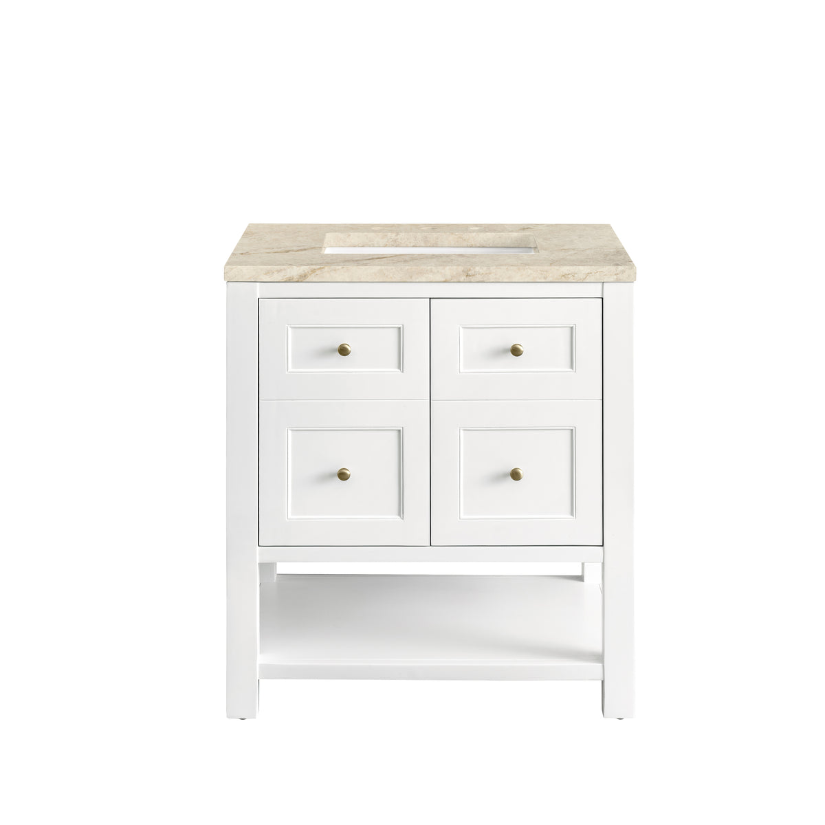James Martin Vanities Breckenridge 30" Bright White Single Vanity With 3cm Tajnar Eclos Top