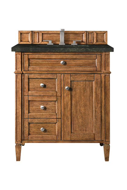 James Martin Vanities Brittany 30" Saddle Brown Single Vanity With 3 CM Phantome Eclos Top