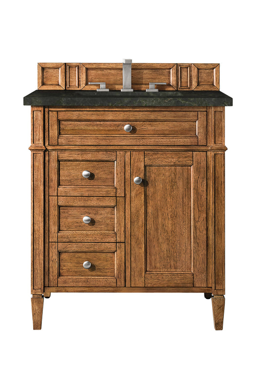 James Martin Vanities Brittany 30" Saddle Brown Single Vanity With 3 CM Phantome Eclos Top
