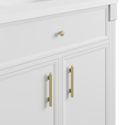 James Martin Vanities Bellshire 84" Bright White Dual Vanity Set With 3 cm Victorian Silver Silestone Top and 24" Make-Up Counter