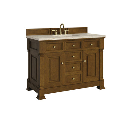 James Martin Vanities Brookfield 48" Honey Oak Single Vanity With 3 CM Tajnar Eclos Top