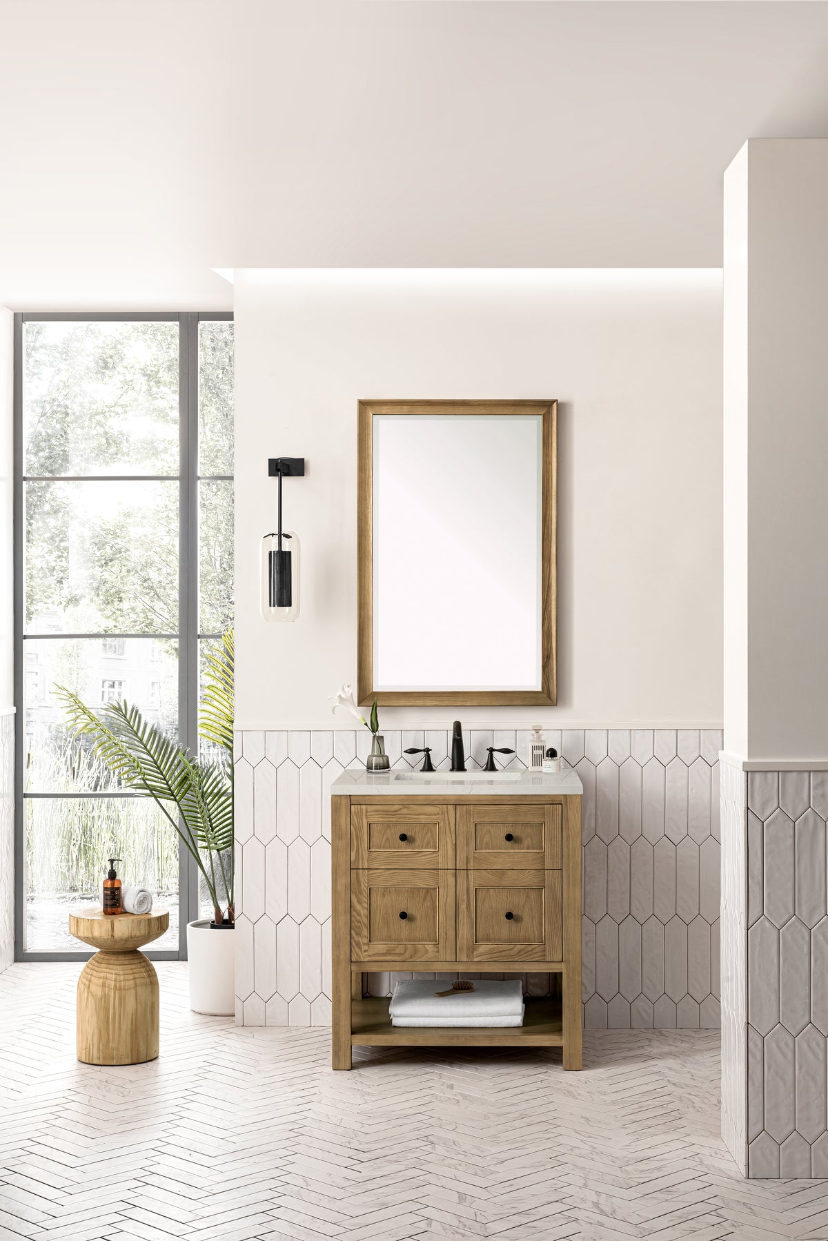 James Martin Vanities Breckenridge 30" Light Natural Oak Single Vanity With 3cm Siberian Silestone Top