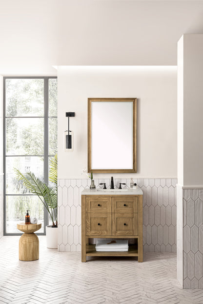James Martin Vanities Breckenridge 30" Light Natural Oak Single Vanity With 3cm Siberian Silestone Top