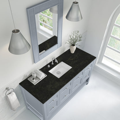 James Martin Vanities Breckenridge 60" Serenity Blue Single Vanity With 3cm Phantome Eclos Top